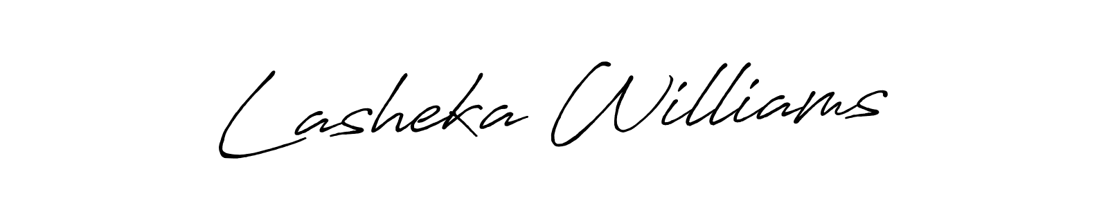 Lasheka Williams stylish signature style. Best Handwritten Sign (Antro_Vectra_Bolder) for my name. Handwritten Signature Collection Ideas for my name Lasheka Williams. Lasheka Williams signature style 7 images and pictures png