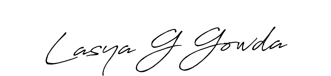 Antro_Vectra_Bolder is a professional signature style that is perfect for those who want to add a touch of class to their signature. It is also a great choice for those who want to make their signature more unique. Get Lasya G Gowda name to fancy signature for free. Lasya G Gowda signature style 7 images and pictures png