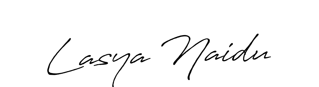 How to make Lasya Naidu name signature. Use Antro_Vectra_Bolder style for creating short signs online. This is the latest handwritten sign. Lasya Naidu signature style 7 images and pictures png