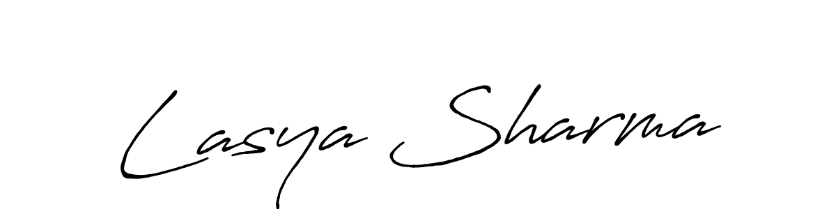 Lasya Sharma stylish signature style. Best Handwritten Sign (Antro_Vectra_Bolder) for my name. Handwritten Signature Collection Ideas for my name Lasya Sharma. Lasya Sharma signature style 7 images and pictures png