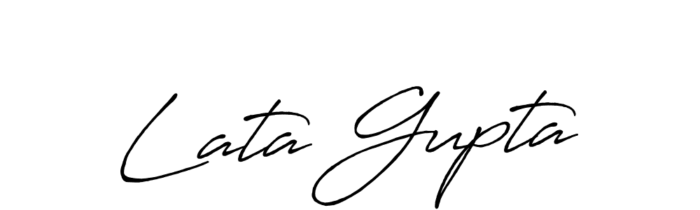 The best way (Antro_Vectra_Bolder) to make a short signature is to pick only two or three words in your name. The name Lata Gupta include a total of six letters. For converting this name. Lata Gupta signature style 7 images and pictures png