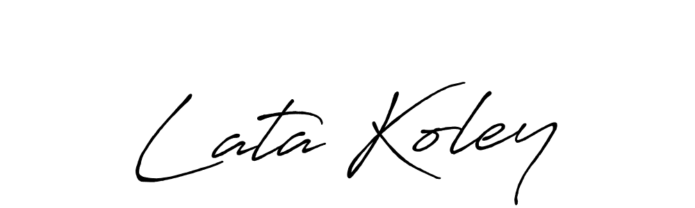 Antro_Vectra_Bolder is a professional signature style that is perfect for those who want to add a touch of class to their signature. It is also a great choice for those who want to make their signature more unique. Get Lata Koley name to fancy signature for free. Lata Koley signature style 7 images and pictures png