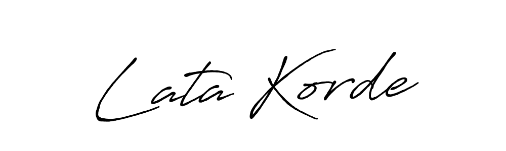 Use a signature maker to create a handwritten signature online. With this signature software, you can design (Antro_Vectra_Bolder) your own signature for name Lata Korde. Lata Korde signature style 7 images and pictures png