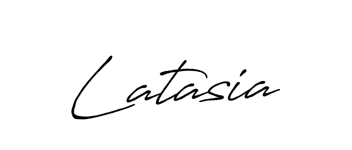 Latasia stylish signature style. Best Handwritten Sign (Antro_Vectra_Bolder) for my name. Handwritten Signature Collection Ideas for my name Latasia. Latasia signature style 7 images and pictures png