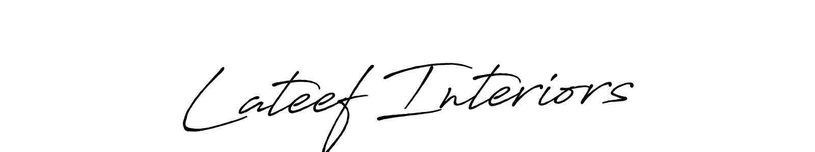 Design your own signature with our free online signature maker. With this signature software, you can create a handwritten (Antro_Vectra_Bolder) signature for name Lateef Interiors. Lateef Interiors signature style 7 images and pictures png