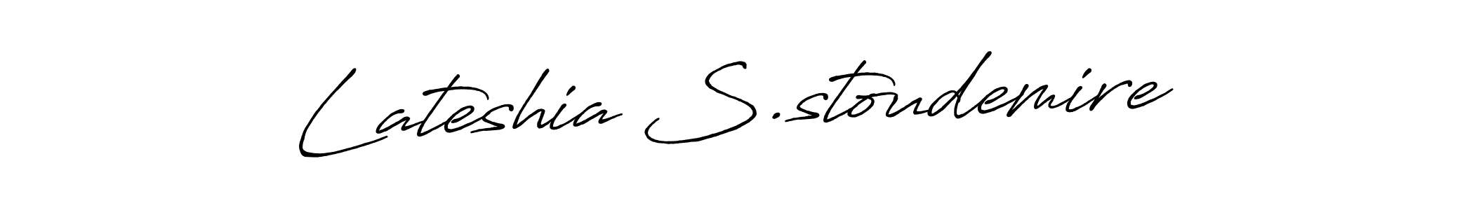 Use a signature maker to create a handwritten signature online. With this signature software, you can design (Antro_Vectra_Bolder) your own signature for name Lateshia S.stoudemire. Lateshia S.stoudemire signature style 7 images and pictures png