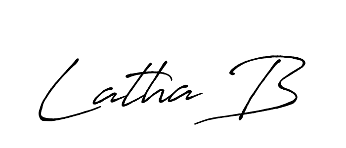 Similarly Antro_Vectra_Bolder is the best handwritten signature design. Signature creator online .You can use it as an online autograph creator for name Latha B. Latha B signature style 7 images and pictures png
