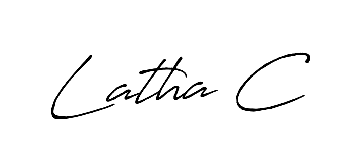 Also You can easily find your signature by using the search form. We will create Latha C name handwritten signature images for you free of cost using Antro_Vectra_Bolder sign style. Latha C signature style 7 images and pictures png