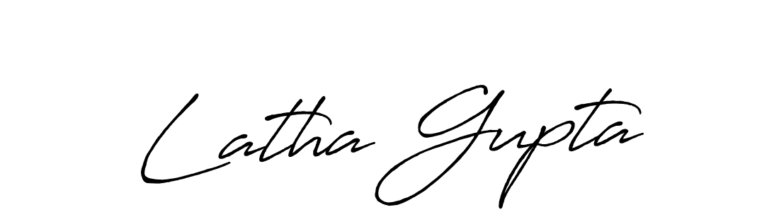 Make a beautiful signature design for name Latha Gupta. With this signature (Antro_Vectra_Bolder) style, you can create a handwritten signature for free. Latha Gupta signature style 7 images and pictures png