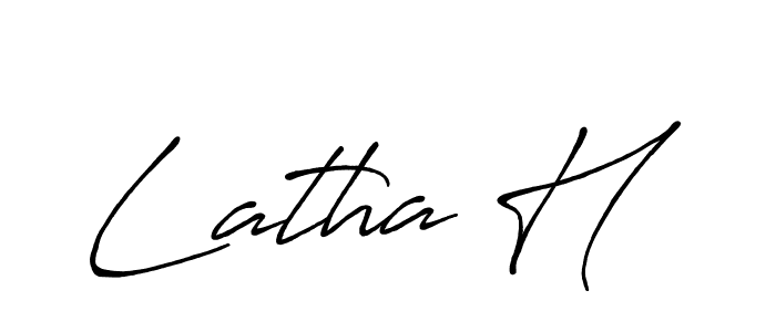 How to make Latha H name signature. Use Antro_Vectra_Bolder style for creating short signs online. This is the latest handwritten sign. Latha H signature style 7 images and pictures png