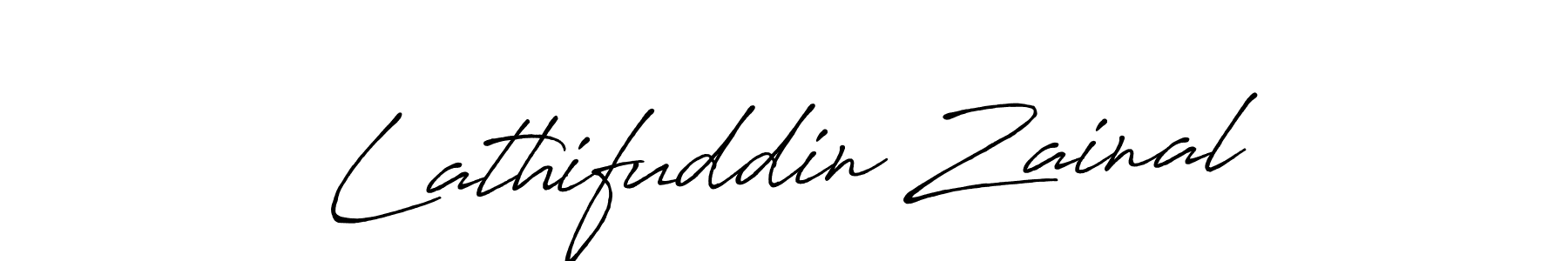 Lathifuddin Zainal stylish signature style. Best Handwritten Sign (Antro_Vectra_Bolder) for my name. Handwritten Signature Collection Ideas for my name Lathifuddin Zainal. Lathifuddin Zainal signature style 7 images and pictures png