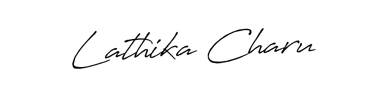 Make a beautiful signature design for name Lathika Charu. With this signature (Antro_Vectra_Bolder) style, you can create a handwritten signature for free. Lathika Charu signature style 7 images and pictures png