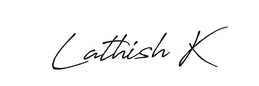 Create a beautiful signature design for name Lathish K. With this signature (Antro_Vectra_Bolder) fonts, you can make a handwritten signature for free. Lathish K signature style 7 images and pictures png