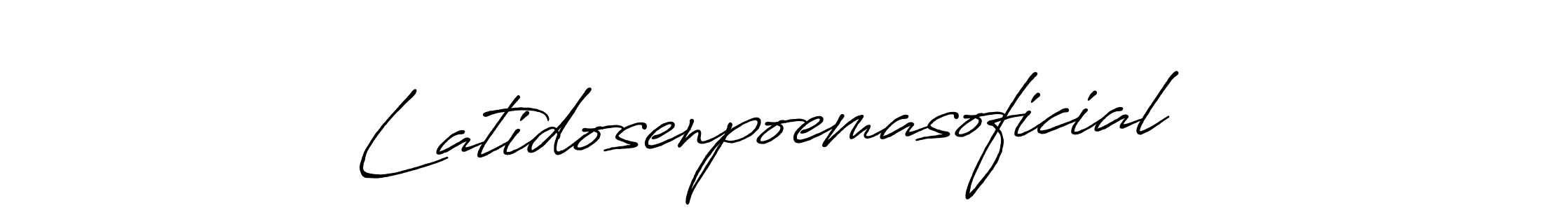 Antro_Vectra_Bolder is a professional signature style that is perfect for those who want to add a touch of class to their signature. It is also a great choice for those who want to make their signature more unique. Get Latidosenpoemasoficial name to fancy signature for free. Latidosenpoemasoficial signature style 7 images and pictures png