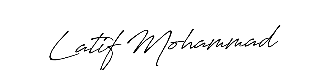 How to make Latif Mohammad name signature. Use Antro_Vectra_Bolder style for creating short signs online. This is the latest handwritten sign. Latif Mohammad signature style 7 images and pictures png