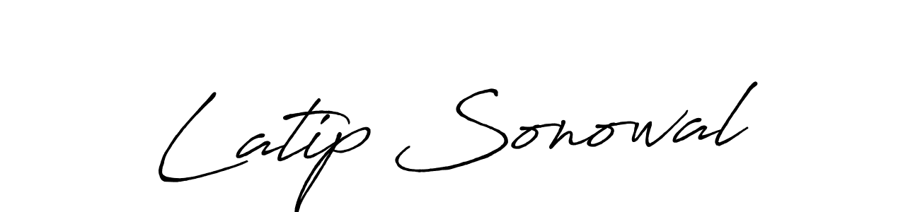 Create a beautiful signature design for name Latip Sonowal. With this signature (Antro_Vectra_Bolder) fonts, you can make a handwritten signature for free. Latip Sonowal signature style 7 images and pictures png