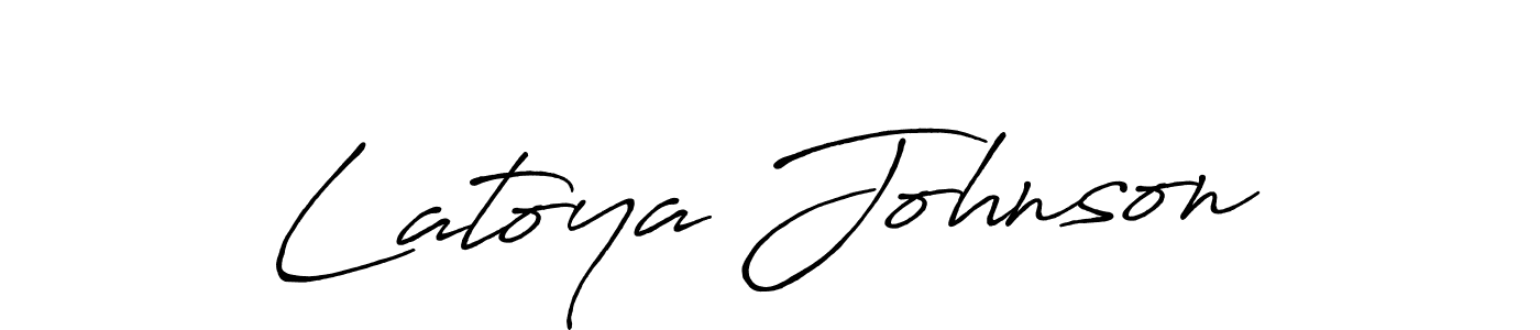 Design your own signature with our free online signature maker. With this signature software, you can create a handwritten (Antro_Vectra_Bolder) signature for name Latoya Johnson. Latoya Johnson signature style 7 images and pictures png