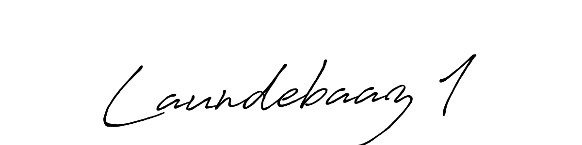 Use a signature maker to create a handwritten signature online. With this signature software, you can design (Antro_Vectra_Bolder) your own signature for name Laundebaaz 1. Laundebaaz 1 signature style 7 images and pictures png