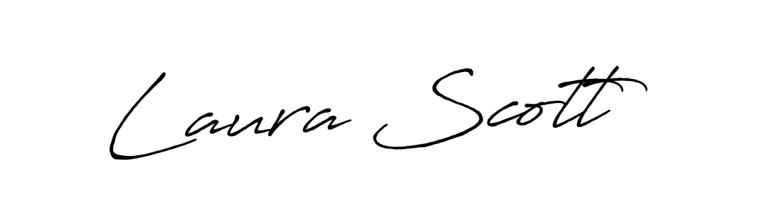 How to make Laura Scott name signature. Use Antro_Vectra_Bolder style for creating short signs online. This is the latest handwritten sign. Laura Scott signature style 7 images and pictures png