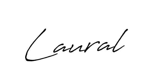 Laural stylish signature style. Best Handwritten Sign (Antro_Vectra_Bolder) for my name. Handwritten Signature Collection Ideas for my name Laural. Laural signature style 7 images and pictures png
