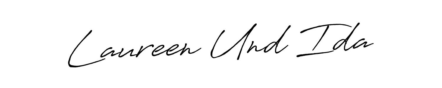 Laureen Und Ida stylish signature style. Best Handwritten Sign (Antro_Vectra_Bolder) for my name. Handwritten Signature Collection Ideas for my name Laureen Und Ida. Laureen Und Ida signature style 7 images and pictures png