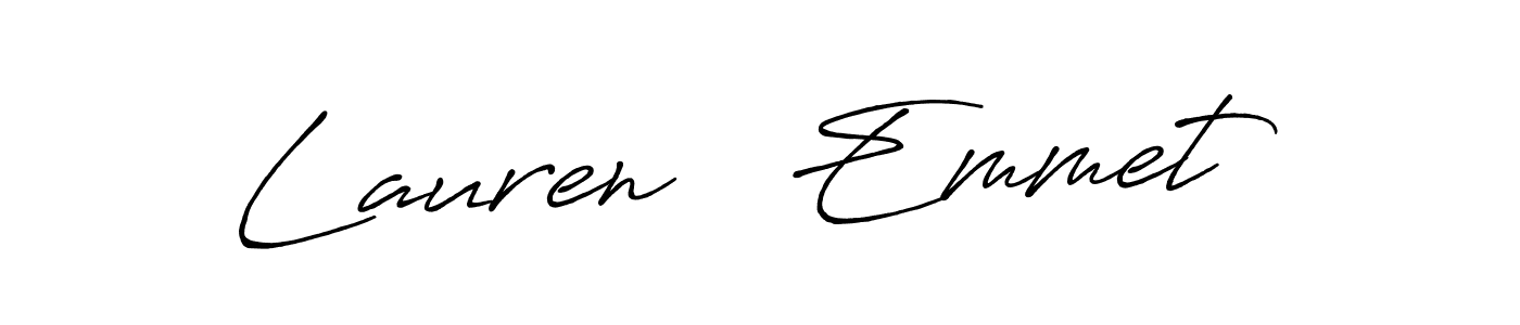 Create a beautiful signature design for name Lauren   Emmet. With this signature (Antro_Vectra_Bolder) fonts, you can make a handwritten signature for free. Lauren   Emmet signature style 7 images and pictures png