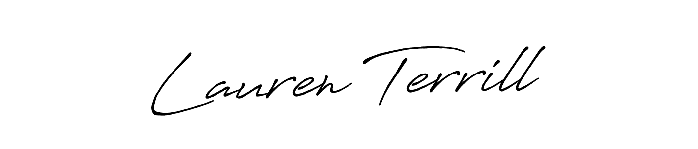 Create a beautiful signature design for name Lauren Terrill. With this signature (Antro_Vectra_Bolder) fonts, you can make a handwritten signature for free. Lauren Terrill signature style 7 images and pictures png