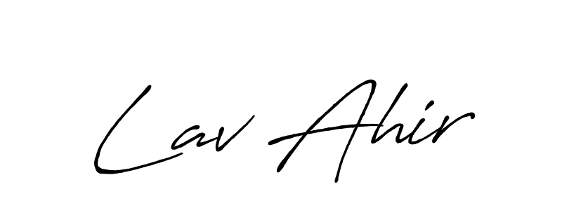 Antro_Vectra_Bolder is a professional signature style that is perfect for those who want to add a touch of class to their signature. It is also a great choice for those who want to make their signature more unique. Get Lav Ahir name to fancy signature for free. Lav Ahir signature style 7 images and pictures png