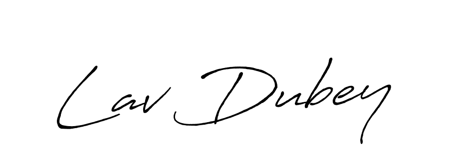 Also You can easily find your signature by using the search form. We will create Lav Dubey name handwritten signature images for you free of cost using Antro_Vectra_Bolder sign style. Lav Dubey signature style 7 images and pictures png