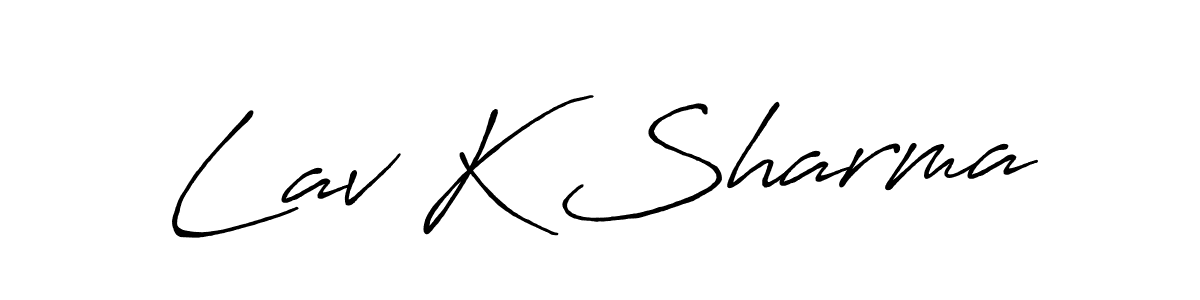 Use a signature maker to create a handwritten signature online. With this signature software, you can design (Antro_Vectra_Bolder) your own signature for name Lav K Sharma. Lav K Sharma signature style 7 images and pictures png