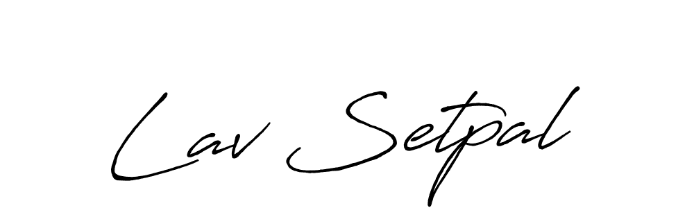 How to make Lav Setpal name signature. Use Antro_Vectra_Bolder style for creating short signs online. This is the latest handwritten sign. Lav Setpal signature style 7 images and pictures png