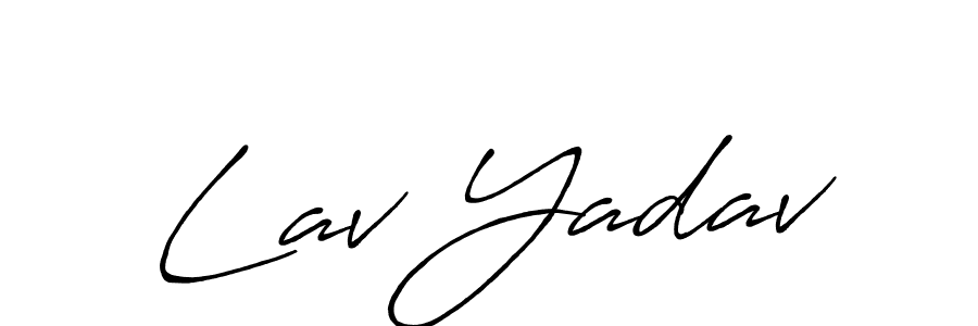 Also You can easily find your signature by using the search form. We will create Lav Yadav name handwritten signature images for you free of cost using Antro_Vectra_Bolder sign style. Lav Yadav signature style 7 images and pictures png