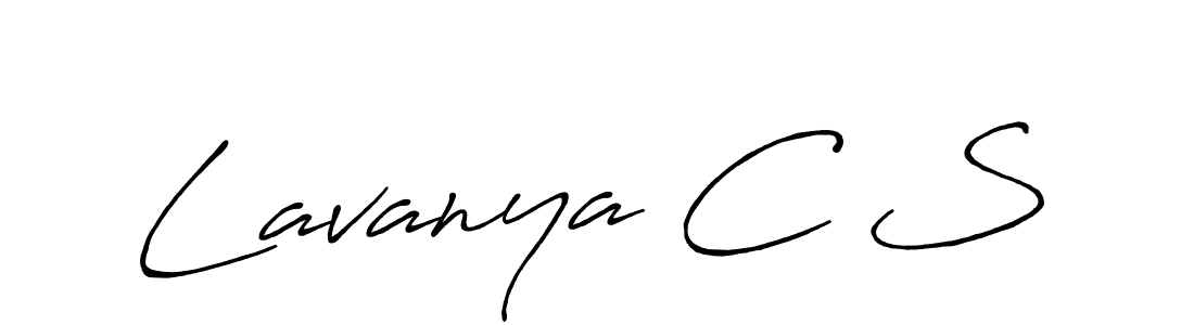 Create a beautiful signature design for name Lavanya C S. With this signature (Antro_Vectra_Bolder) fonts, you can make a handwritten signature for free. Lavanya C S signature style 7 images and pictures png