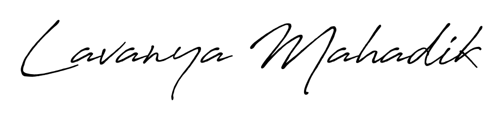 A sleek calligraphic signature for name Lavanya Mahadik utilizing Antro_Vectra_Bolder styling. Great for adding personal signatures to photos and art. Lavanya Mahadik signature style 7 images and pictures png