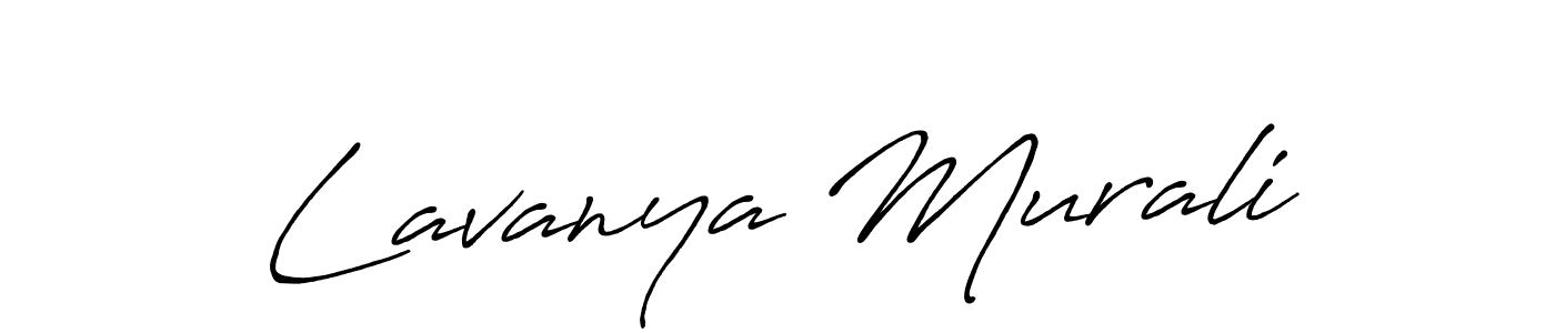 How to make Lavanya Murali name signature. Use Antro_Vectra_Bolder style for creating short signs online. This is the latest handwritten sign. Lavanya Murali signature style 7 images and pictures png