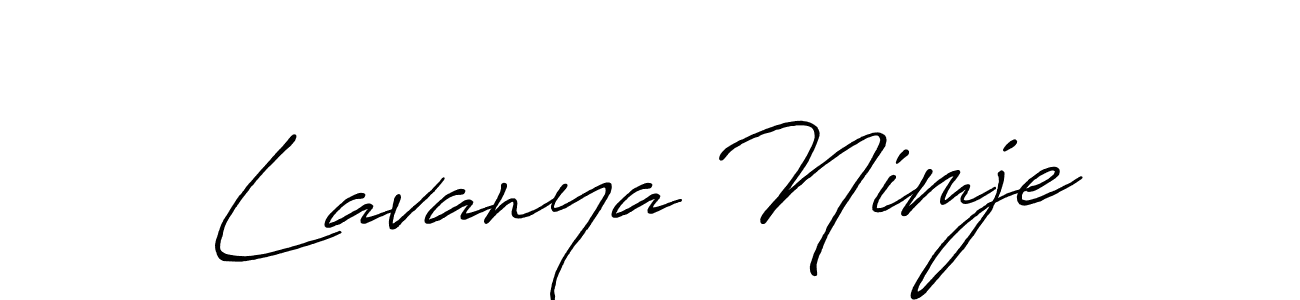 Make a short Lavanya Nimje signature style. Manage your documents anywhere anytime using Antro_Vectra_Bolder. Create and add eSignatures, submit forms, share and send files easily. Lavanya Nimje signature style 7 images and pictures png