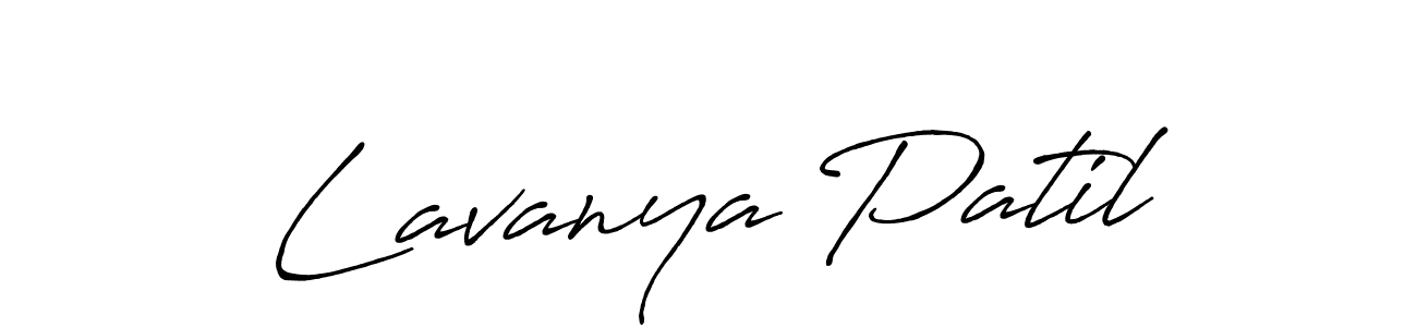 How to make Lavanya Patil name signature. Use Antro_Vectra_Bolder style for creating short signs online. This is the latest handwritten sign. Lavanya Patil signature style 7 images and pictures png