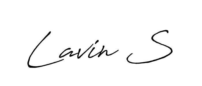 Make a beautiful signature design for name Lavin S. With this signature (Antro_Vectra_Bolder) style, you can create a handwritten signature for free. Lavin S signature style 7 images and pictures png