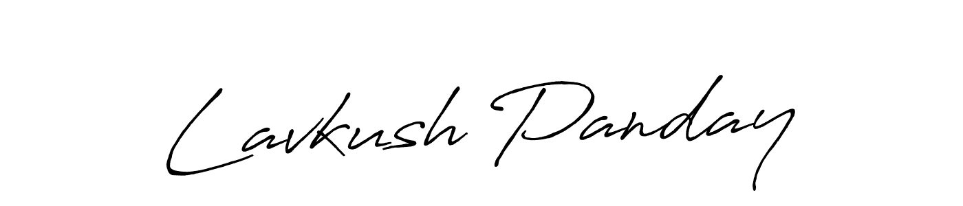 How to make Lavkush Panday name signature. Use Antro_Vectra_Bolder style for creating short signs online. This is the latest handwritten sign. Lavkush Panday signature style 7 images and pictures png