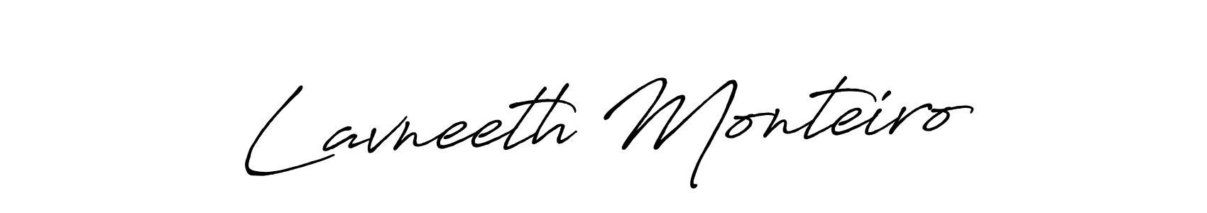 How to make Lavneeth Monteiro name signature. Use Antro_Vectra_Bolder style for creating short signs online. This is the latest handwritten sign. Lavneeth Monteiro signature style 7 images and pictures png