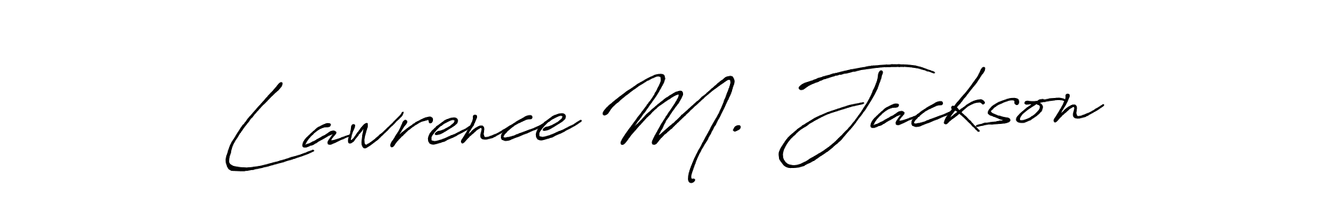 How to make Lawrence M. Jackson name signature. Use Antro_Vectra_Bolder style for creating short signs online. This is the latest handwritten sign. Lawrence M. Jackson signature style 7 images and pictures png