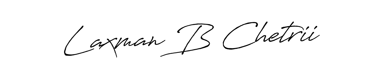 Design your own signature with our free online signature maker. With this signature software, you can create a handwritten (Antro_Vectra_Bolder) signature for name Laxman B Chetrii. Laxman B Chetrii signature style 7 images and pictures png
