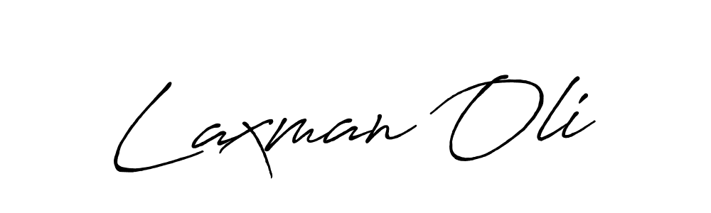 Use a signature maker to create a handwritten signature online. With this signature software, you can design (Antro_Vectra_Bolder) your own signature for name Laxman Oli. Laxman Oli signature style 7 images and pictures png