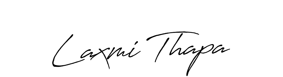 How to make Laxmi Thapa name signature. Use Antro_Vectra_Bolder style for creating short signs online. This is the latest handwritten sign. Laxmi Thapa signature style 7 images and pictures png