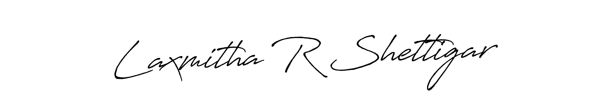 How to make Laxmitha R Shettigar name signature. Use Antro_Vectra_Bolder style for creating short signs online. This is the latest handwritten sign. Laxmitha R Shettigar signature style 7 images and pictures png