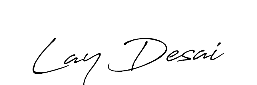 Antro_Vectra_Bolder is a professional signature style that is perfect for those who want to add a touch of class to their signature. It is also a great choice for those who want to make their signature more unique. Get Lay Desai name to fancy signature for free. Lay Desai signature style 7 images and pictures png