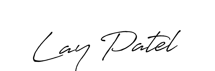 How to make Lay Patel name signature. Use Antro_Vectra_Bolder style for creating short signs online. This is the latest handwritten sign. Lay Patel signature style 7 images and pictures png