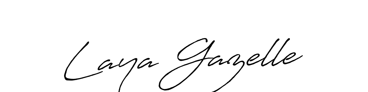 Antro_Vectra_Bolder is a professional signature style that is perfect for those who want to add a touch of class to their signature. It is also a great choice for those who want to make their signature more unique. Get Laya Gazelle name to fancy signature for free. Laya Gazelle signature style 7 images and pictures png