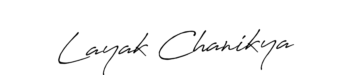 How to make Layak Chanikya name signature. Use Antro_Vectra_Bolder style for creating short signs online. This is the latest handwritten sign. Layak Chanikya signature style 7 images and pictures png