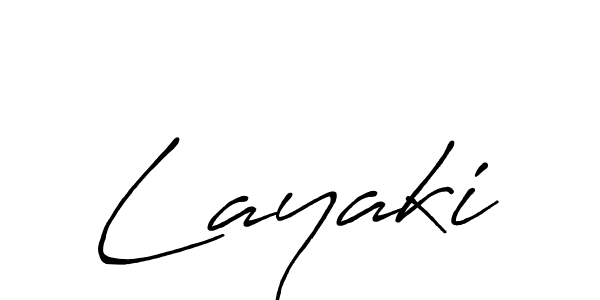 Use a signature maker to create a handwritten signature online. With this signature software, you can design (Antro_Vectra_Bolder) your own signature for name Layaki. Layaki signature style 7 images and pictures png